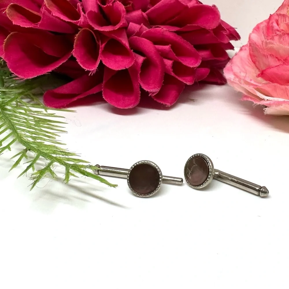 VINTAGE⚜️Mother Of Pearl Dainty Cuff Links Set